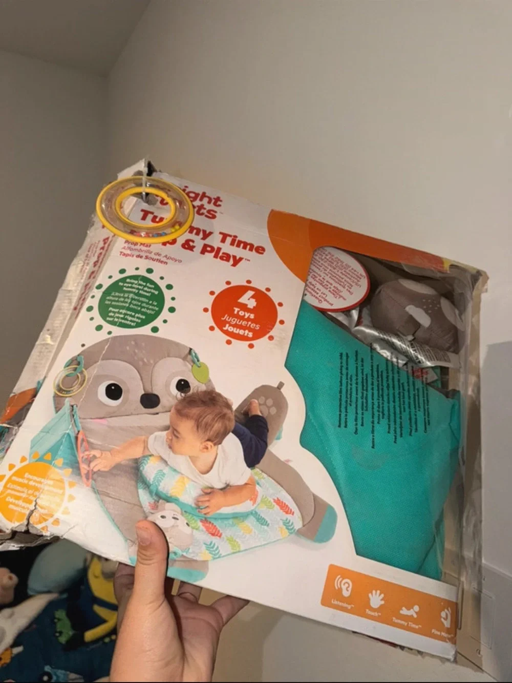 Teal and Gray Baby Play Mat - Tummy Time & Play